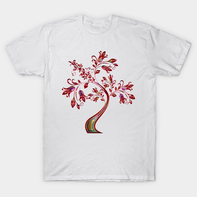 Floral ornamental tree in multiple colours 2 T-Shirt by Montanescu